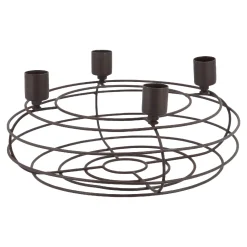 Discount NANU-NANA Adventskranz Rustik, Stabkerzen/braun Matt, 25 Cm