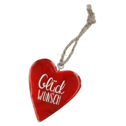 Hot NANU-NANA Anhänger Herz, Glückwunsch/rot, 7.5 Cm