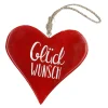 Best NANU-NANA Anhänger Herz, Glückwunsch/rot, 14.5 Cm