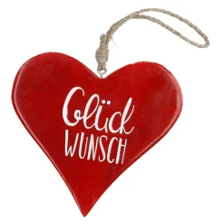 Best NANU-NANA Anhänger Herz, Glückwunsch/rot, 14.5 Cm