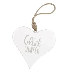Clearance NANU-NANA Anhänger Herz, Glückwunsch/weiß, 14.5 Cm