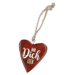 Fashion NANU-NANA Anhänger Herz, Hab Dich Lieb/rot, 7.5 Cm