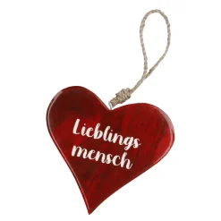 Outlet NANU-NANA Anhänger Herz, Lieblingsmensch/rot, 14.5 Cm