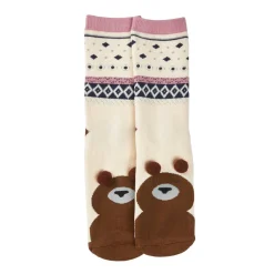 New NANU-NANA Anti-Rutschsocken Xmas, Bär Beige, Größe 36 - 41