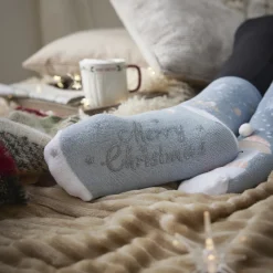 Sale NANU-NANA Anti-Rutschsocken Xmas, Eisbär Hellblau, Größe 36 - 41