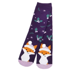 Sale NANU-NANA Anti-Rutschsocken Xmas, Fuchs Lila , Größe 36 - 41