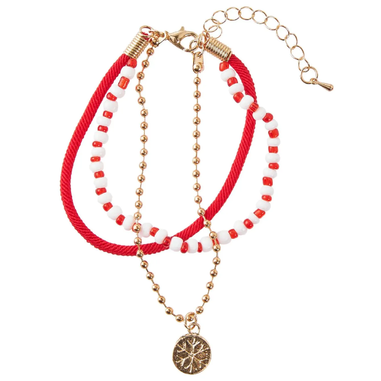 Online NANU-NANA Armband Weihnachten, Schneeflocke, Rot/gold