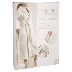 Hot NANU-NANA Bademantel Flausch, Creme, L/XL