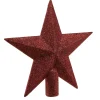 Hot NANU-NANA Baumspitze Stern Glitter, Dunkelrot, 20 Cm