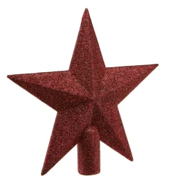 Hot NANU-NANA Baumspitze Stern Glitter, Dunkelrot, 20 Cm