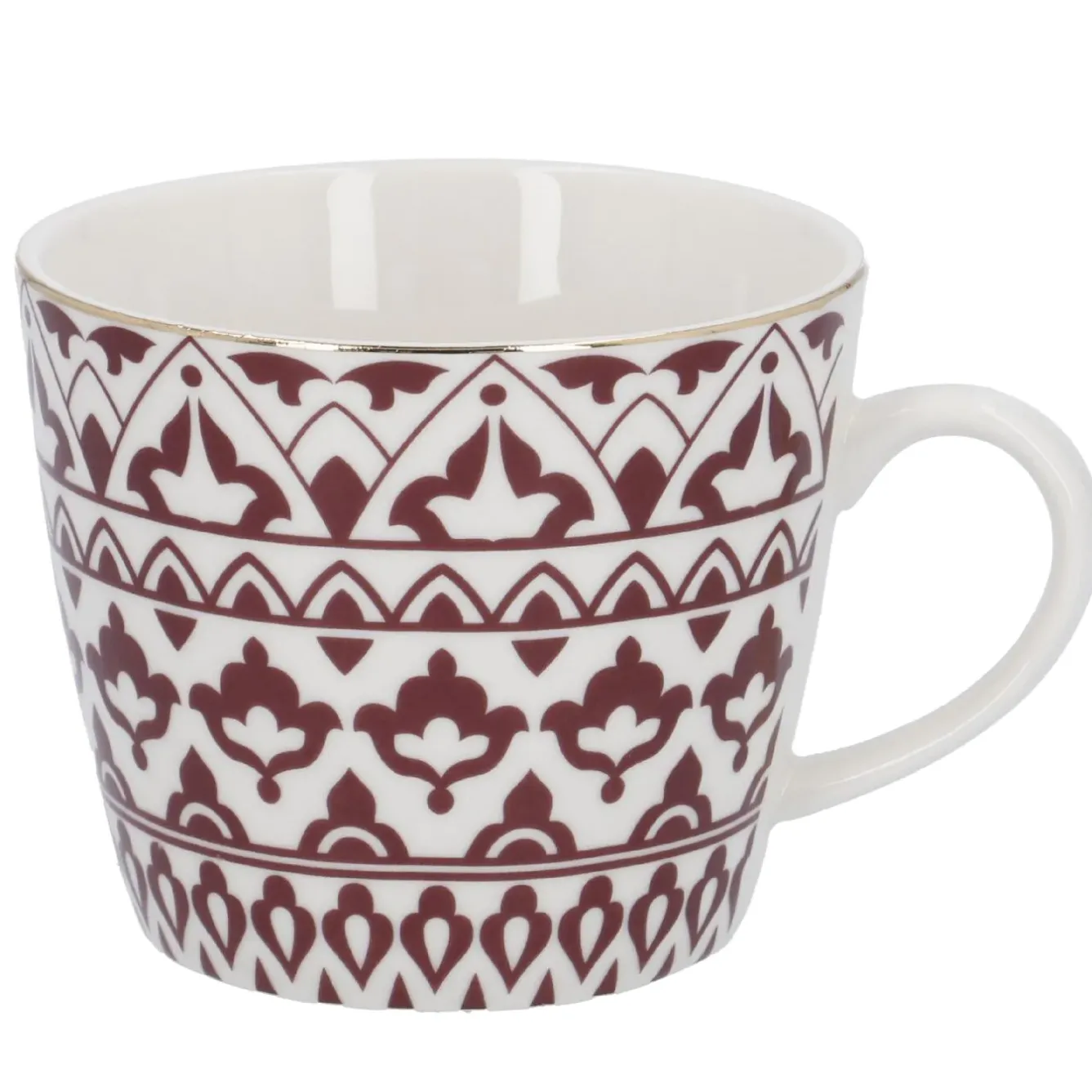 Outlet NANU-NANA Becher China, Orient, Bordeaux/weiß, 300 Ml, Goldrand