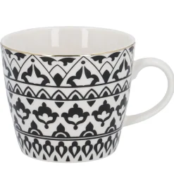 Fashion NANU-NANA Becher China, Orient, Schwarz/weiß, 300 Ml, Goldrand
