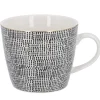 Hot NANU-NANA Becher China, Striche, Schwarz/weiß, 300 Ml, Goldrand