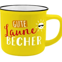 Fashion NANU-NANA Becher Emaille-Optik, Gute Laune Becher, 350 Ml