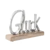 New NANU-NANA Deko-Buchstaben Glück, Silbermatt, 25 Cm