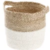 Hot NANU-NANA Dekokorb Mit Griff, Natur/weiß, 19 X 21 Cm