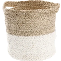 Hot NANU-NANA Dekokorb Mit Griff, Natur/weiß, 22 X 23 Cm
