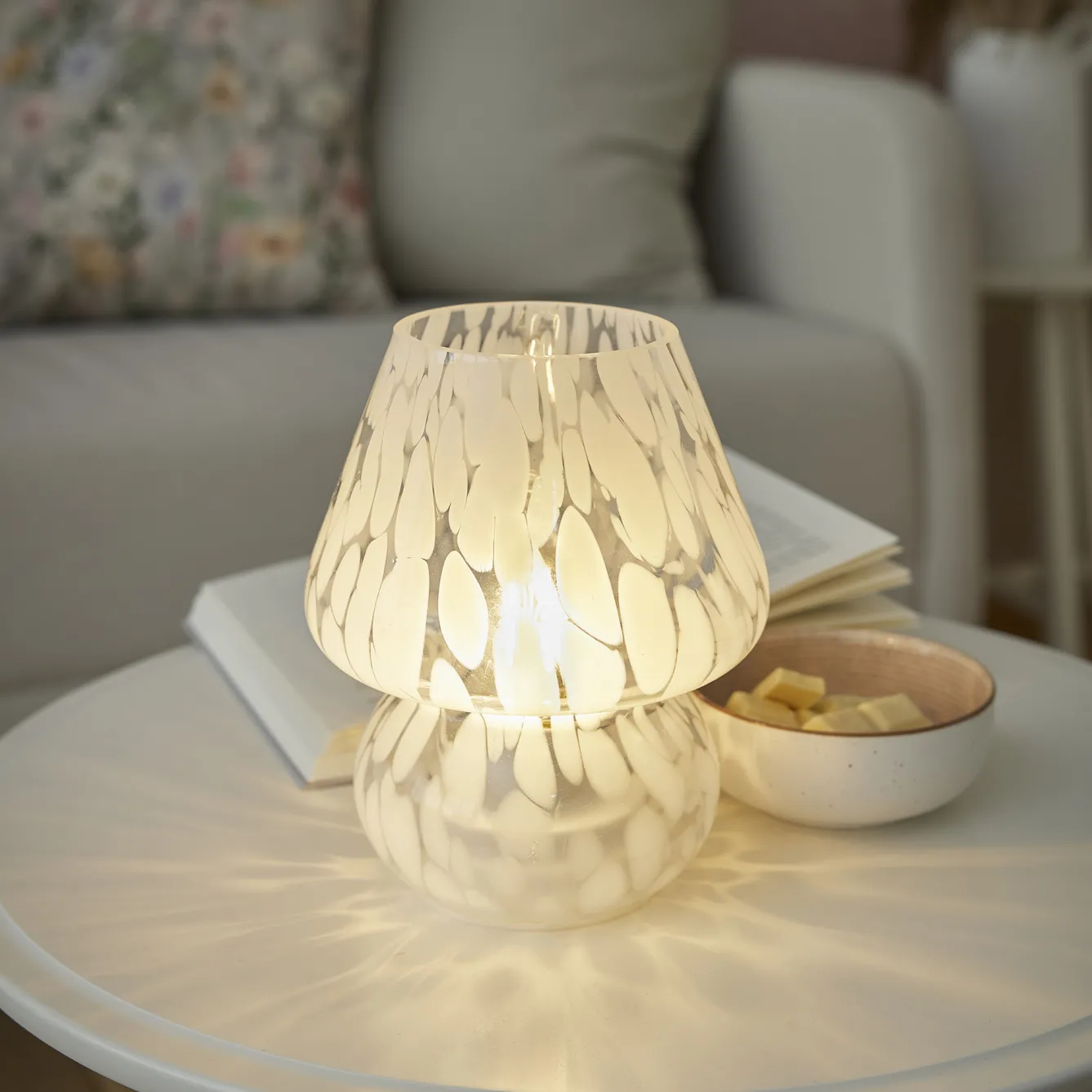 Clearance NANU-NANA Deko-Lampe Sprenkel, Weiß, 18.5 Cm