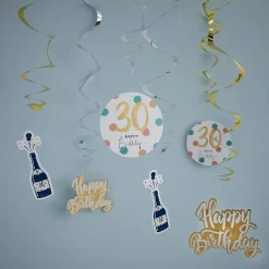 Outlet NANU-NANA Deko-Spiralen Geburtstag, 30, 6 Stück