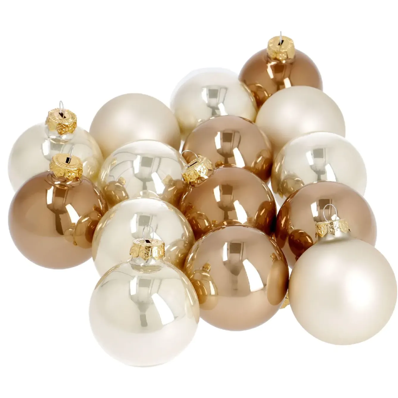Clearance NANU-NANA 15er Glaskugeln 6 Cm, Champagner