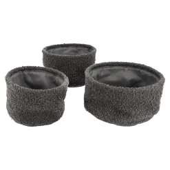 Clearance NANU-NANA 3er Set Dekokorb, Dunkelgrau