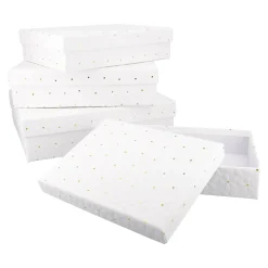 Best NANU-NANA 4er Set Geschenkkarton Blumen-Prägung, Weiß