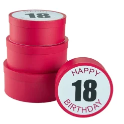 Clearance NANU-NANA 4er Set Geschenkkarton Geburtstag/18, Rund