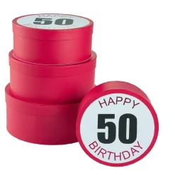 New NANU-NANA 4er Set Geschenkkarton Geburtstag/50, Rund