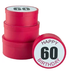 New NANU-NANA 4er Set Geschenkkarton Geburtstag/60, Rund