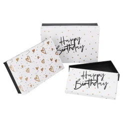 Online NANU-NANA 3er Set Geschenkkarton Geburtstag, Schwarz/weiß