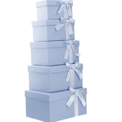 Hot NANU-NANA 5er Set Geschenkkarton Schleife, Rauchblau