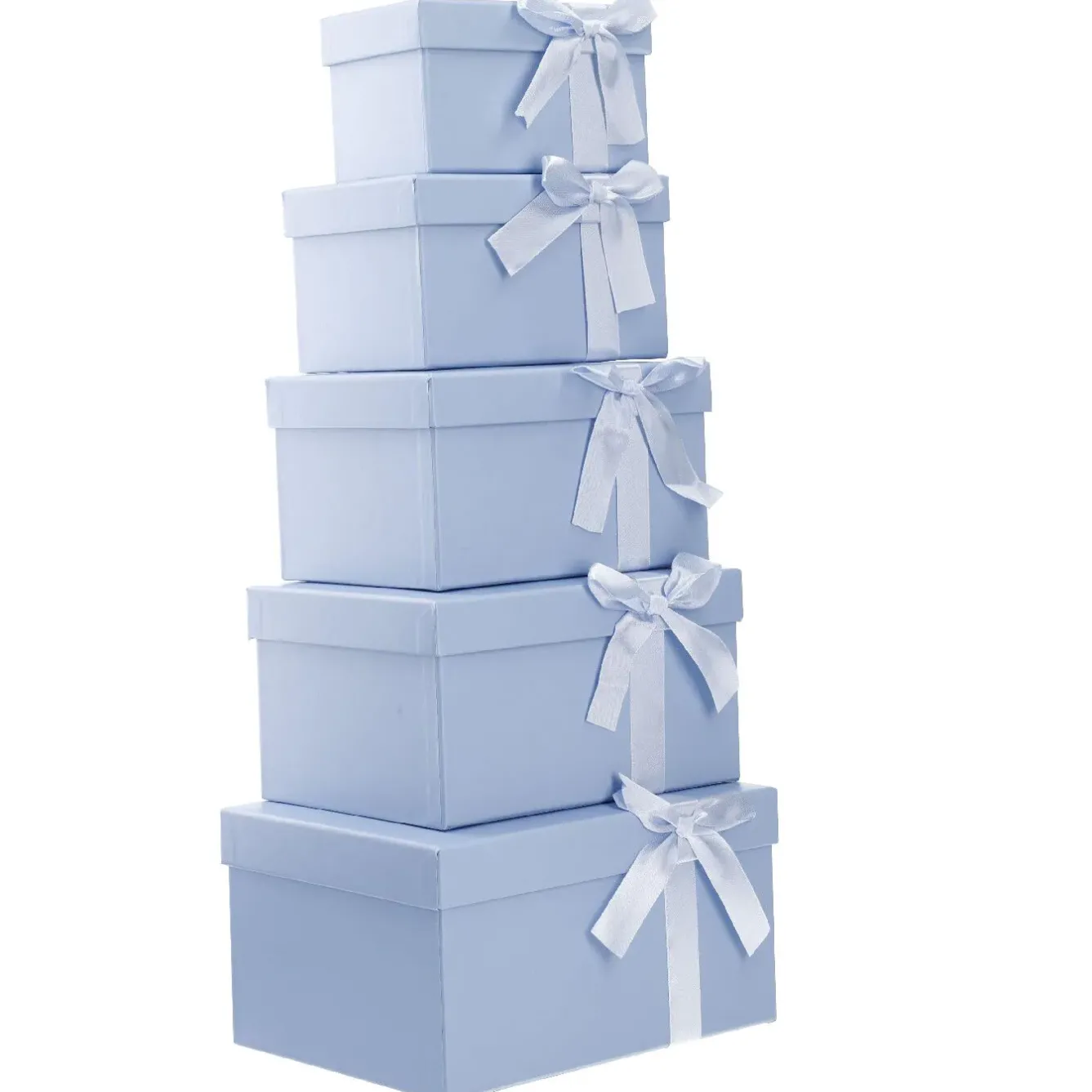 Hot NANU-NANA 5er Set Geschenkkarton Schleife, Rauchblau