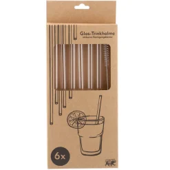 Clearance NANU-NANA 6er Set Glas-Strohhalme, 21 Cm