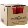 Outlet NANU-NANA 4er Set Kerze Rustik, Rot, 6 X 10 Cm