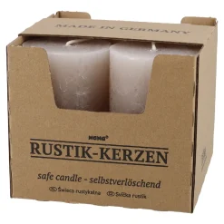 Discount NANU-NANA 4er Set Kerze Rustik, Sand, 6 X 10 Cm