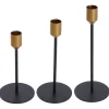 Discount NANU-NANA 3er Set Kerzenständer, Stabkerzen, Schwarz/gold