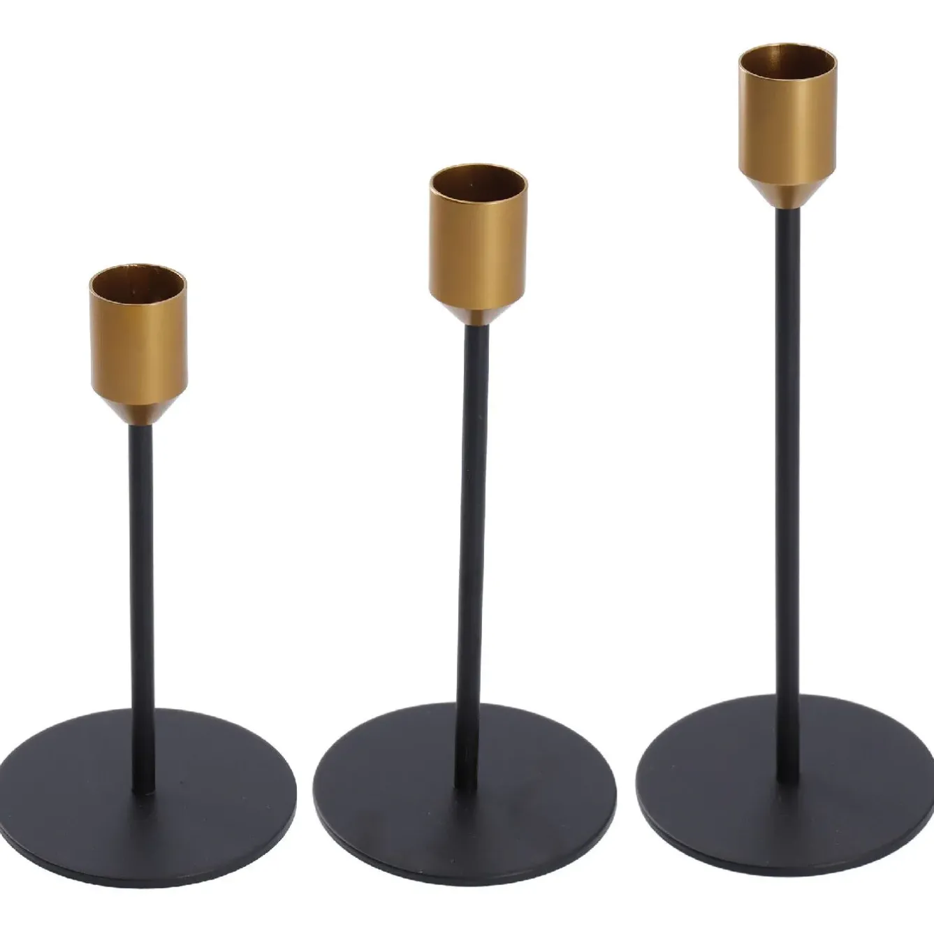 Discount NANU-NANA 3er Set Kerzenständer, Stabkerzen, Schwarz/gold