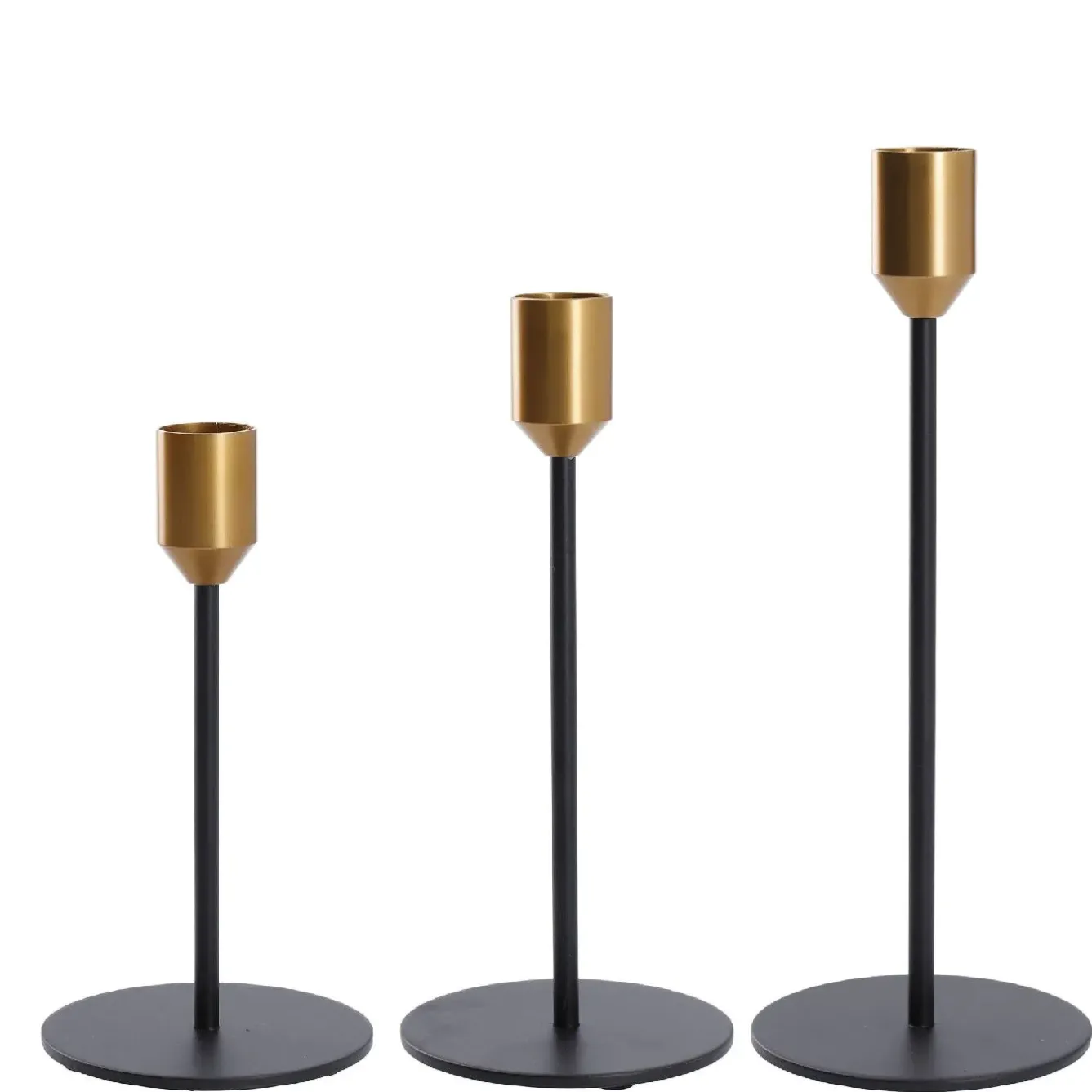 Discount NANU-NANA 3er Set Kerzenständer, Stabkerzen, Schwarz/gold