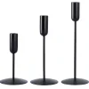 Clearance NANU-NANA 3er Set Kerzenständer, Stabkerzen, Schwarz Matt