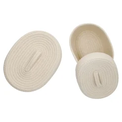 Hot NANU-NANA 2er Set Korb Mit Deckel, Oval/weiß