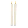 Fashion NANU-NANA 2er Set LED-Stabkerze Rustik, Hellcreme, 24 Cm