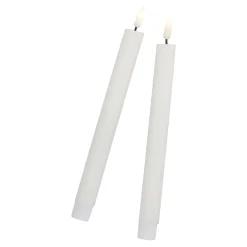 Discount NANU-NANA 2er Set LED-Stabkerze Rustik, Hellcreme, 24.5 Cm