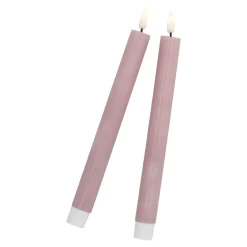 Clearance NANU-NANA 2er Set LED-Stabkerze Rustik, Altrosa, 24.5 Cm