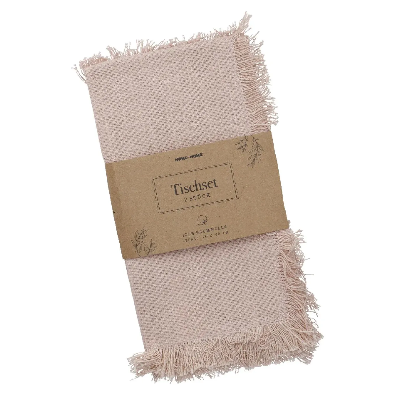 Hot NANU-NANA 2er Set Platzset Fransen, Rosa, 33 X 48 Cm