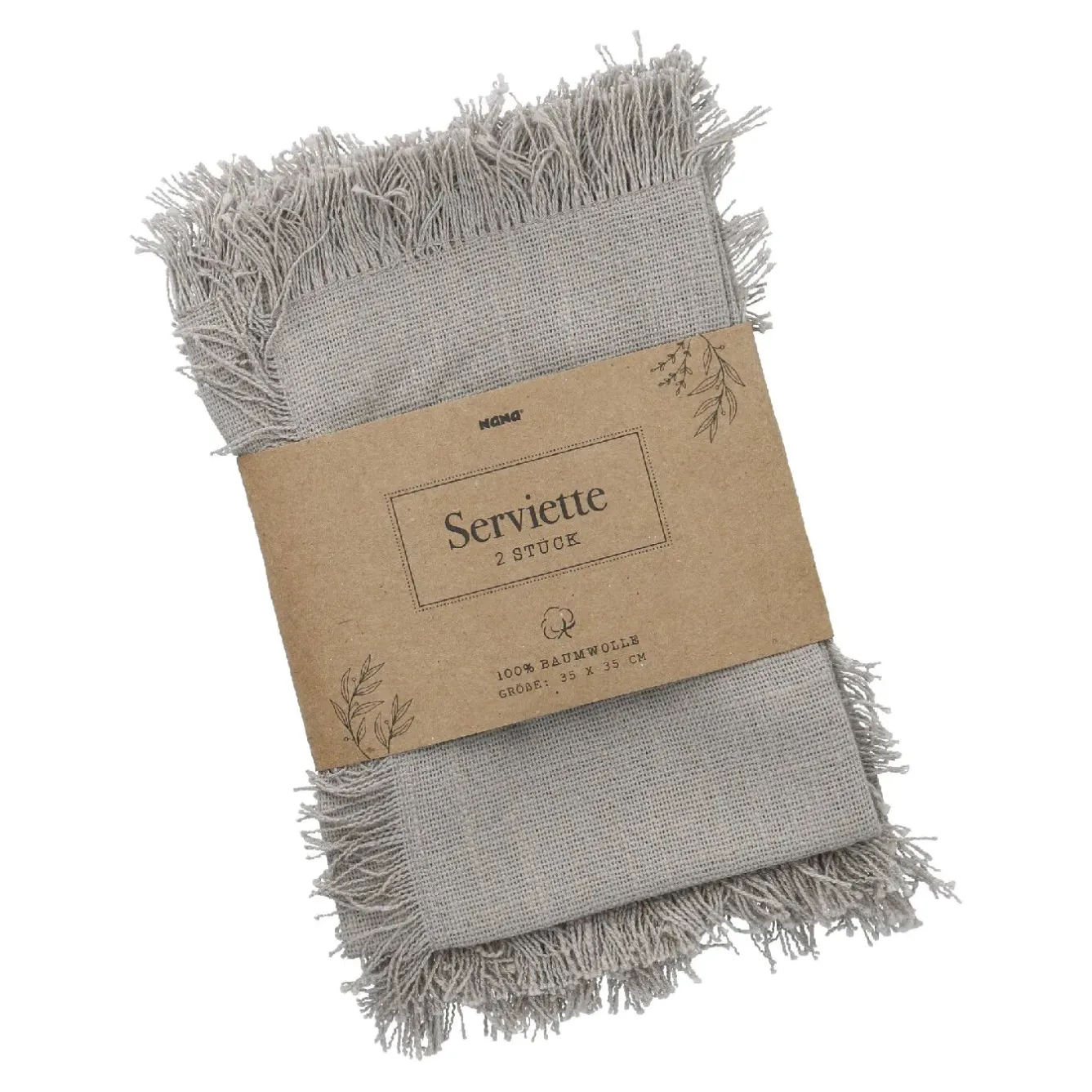 Clearance NANU-NANA 2er Set Serviette, Taupe, 35 X 35 Cm