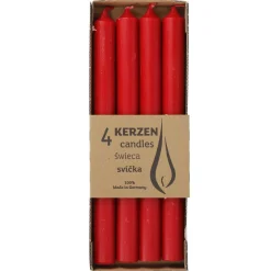 Outlet NANU-NANA 4er Set Stabkerze Rustik, Rot, 25 Cm