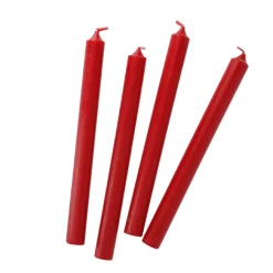 Outlet NANU-NANA 4er Set Stabkerze Rustik, Rot, 25 Cm