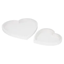 Fashion NANU-NANA 2er Set Tablett Herz, Weiß