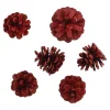 New NANU-NANA 6er Set Tannenzapfen Metallic, Rot