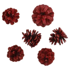 New NANU-NANA 6er Set Tannenzapfen Metallic, Rot